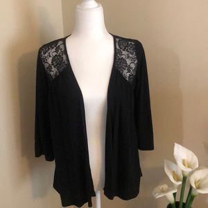 Black 3/4 Length Lace Cover Up